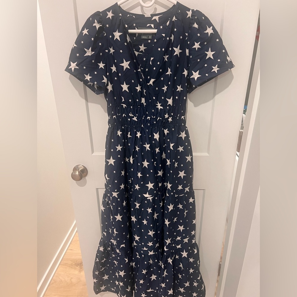Anthropologie Navy Star Maxi Dress